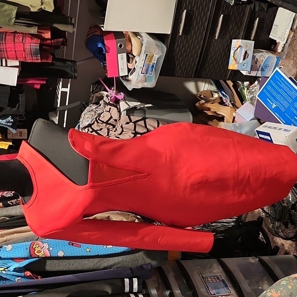 NWOT Cuff Me One Shoulder Peekaboo Bandage Dress - Red